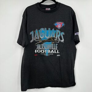 Vintage 1994 Jacksonville Jaguars NFL Banned Logo 75th Shirt Trench Mens XL Grey